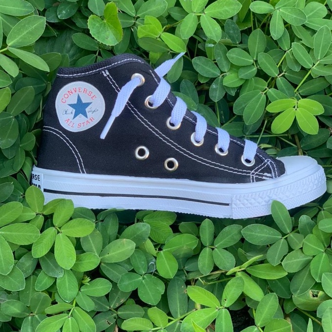 Tênis All Star Infantil Tradicional PRETO Cano Alto-Cano Baixo-  Casual-Menino e Menina- Unissex-Envio Imediato