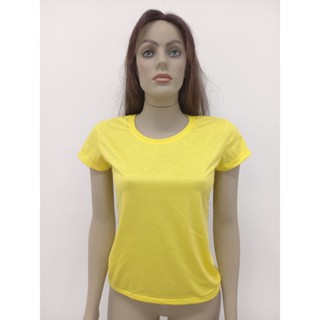 Baby look feminina 100% Poliéster amarela