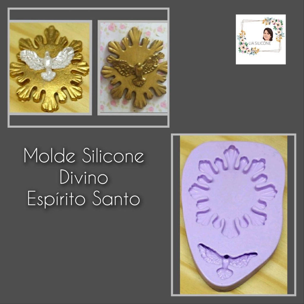 MOLDE SILICONE DIVINO ESPIRITO SANTO 2 / POMBA -  MOLDE PARA BISCUIT E CONFEITARIA