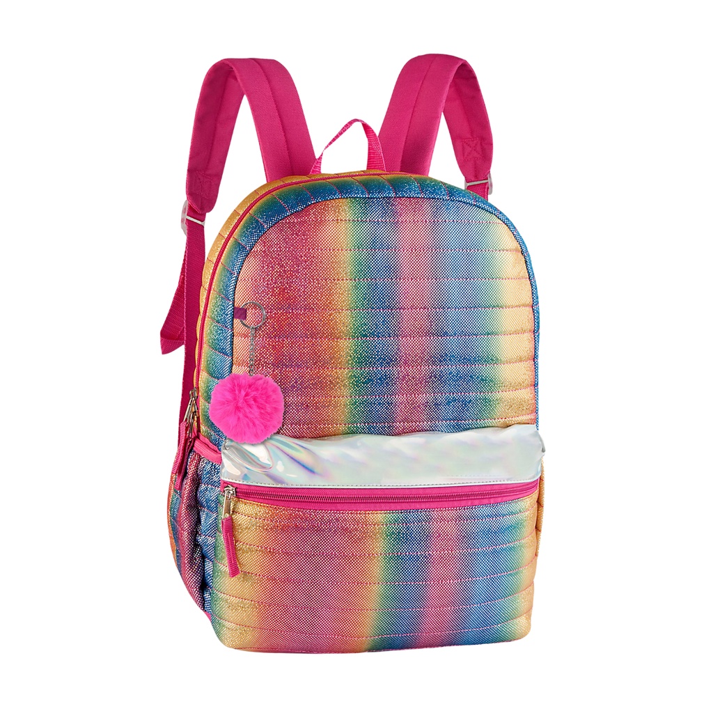 Mochila Escolar Pompom Paetê Juvenil Lantejoula Clio Nova em Oferta na Shopee