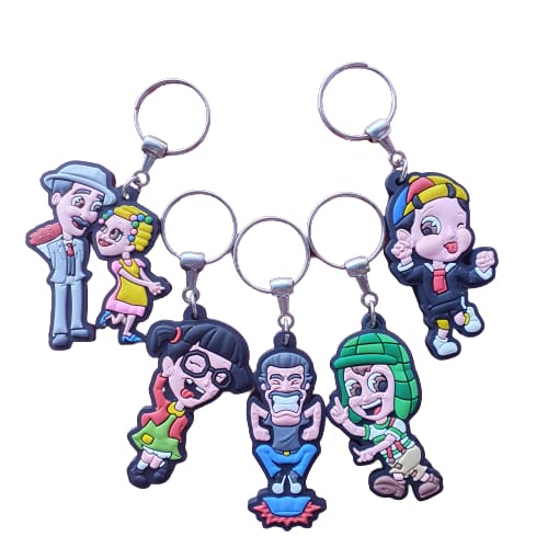 Chaveiro Emborrachado TURMA DO CHAVES - Chave Chiquinha Quico Kiko Seu Madruga Dona Florinda Profe Girafales Chapolin