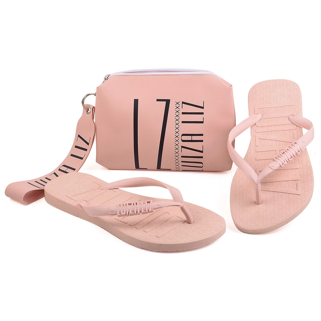 Kit Bolsa De Mão E Chinelo / Necessaire Carteira — imagem 1