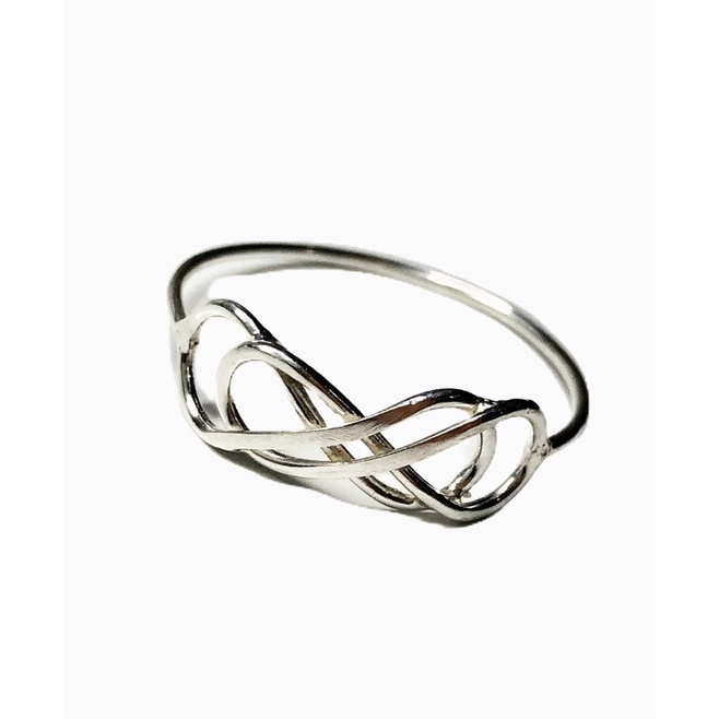 Anel De Prata 925 Legítima Infinito Duplo Feminino Delicado em Oferta na Shopee