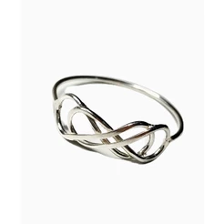 Anel De Prata 925 Legítima Infinito Duplo Feminino Delicado