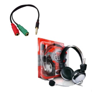 Combo Fone de PC Com Microfone (RC-301) + Adaptador P2