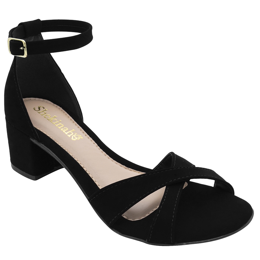 Sandália Feminina Saltinho Salto Baixo Quadrado Shekinah Confortável Lançamento Tendencia Nobuck X em Oferta na Shopee
