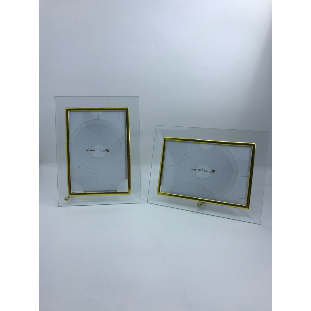 Kit Com Porta Retratos Em Vidro C Detalhes Dourados X Cm Horizontal E Vertical Shopee