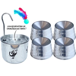 1 Bebedouro P/ Gato + 4 Comedouros Ergonômicos