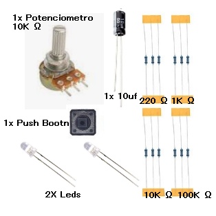 Kit Componentes Eletrônicos Arduino Iniciante Diodo Led Potenciometro ...