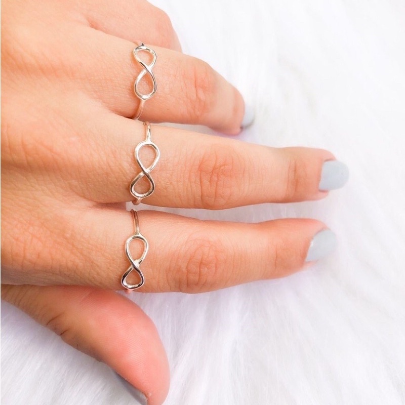 Anel De Prata 925 Legítima Infinito Feminino Delicado — imagem 2 de 2