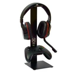 Suporte Fone De Ouvido Headset E 1 Controle Gamer em Aço Preto