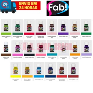 Corante Líquido Anelina FAB 10ml Cores Alimentício Líquido Para Bolo Glacê Confeitaria