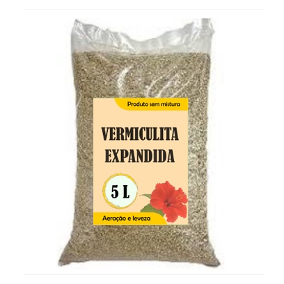 5 Litros Vermiculita Expandida P/ Plantas em Vasos e Jardins Substrato Adubo
