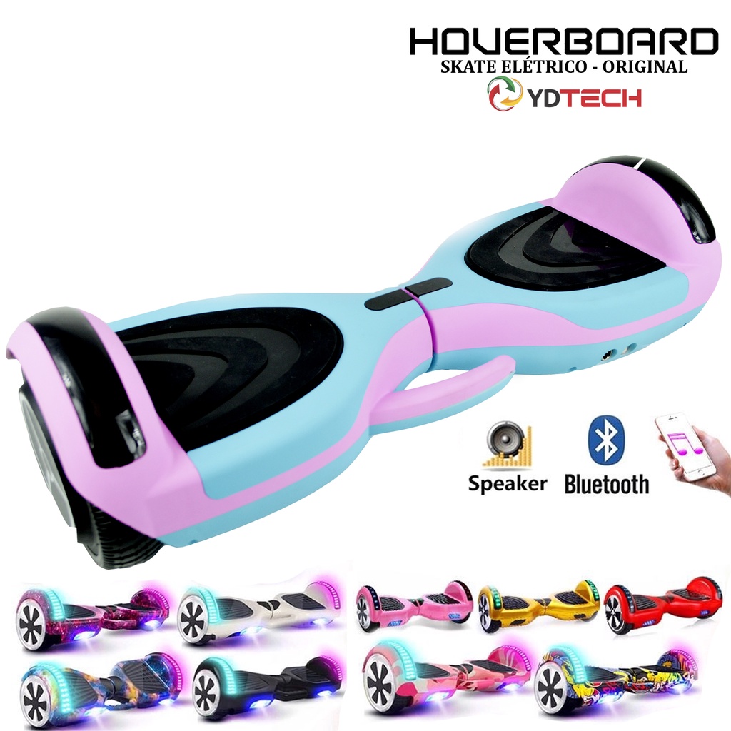 Hoverboard Skate Eletrico Exclusivo FLAMENGO 6,5 Polg. Com Alça Bluetooth LED Original