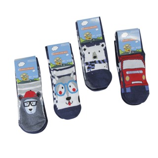 Kit 12 Pares Meias Menino Cano Médio com Cores e Desenhos Variados