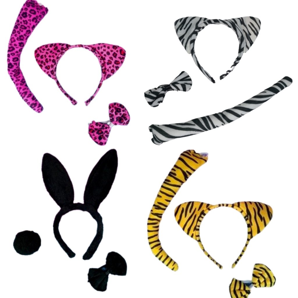 Kit Tiara Gravata e Rabinho Carnaval Fantasia 3 peças Temas Diversos Artigo de Festa Fantasia Cosplay em Oferta na Shopee