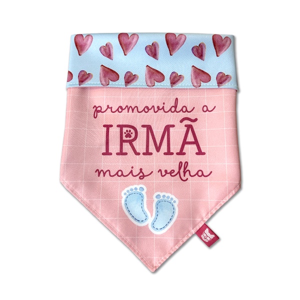 Bandana Pet Promovida a Irmã Mais Velha Dupla Face