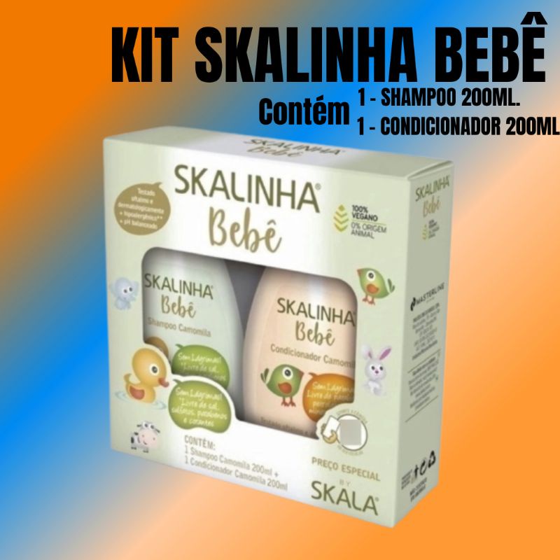 Kit Skalinha Bebê Camomila Shampoo 200ml e Condicionador 200ml