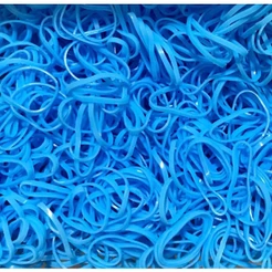 Elástico silicone pequeno e fino Azul Claro