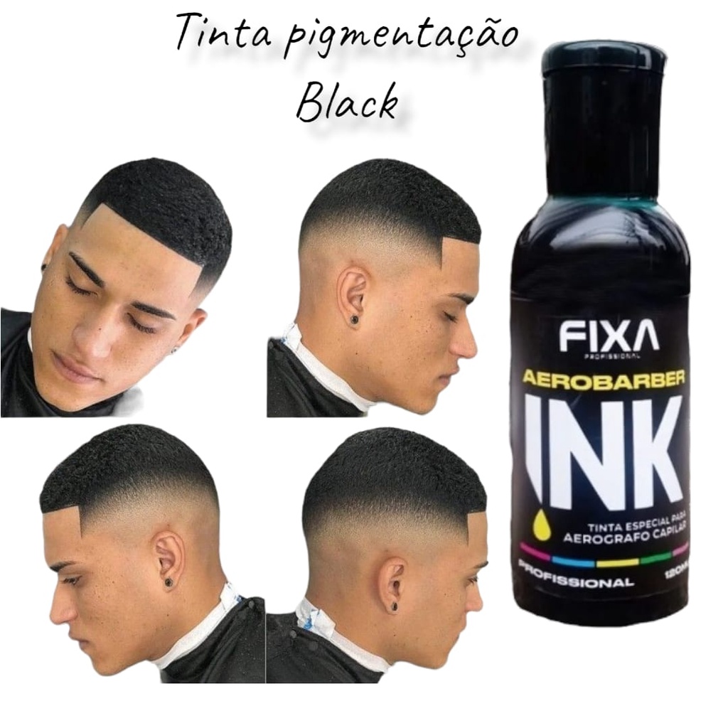 tinta para pigmentação cabelo barba pezinho acabamento barbeiro barbearia 120ml