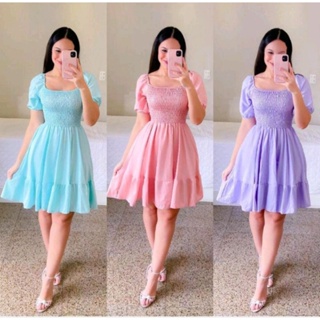 Vestido feminino lastex manguinha bufante, REF - 202. em Oferta na Shopee