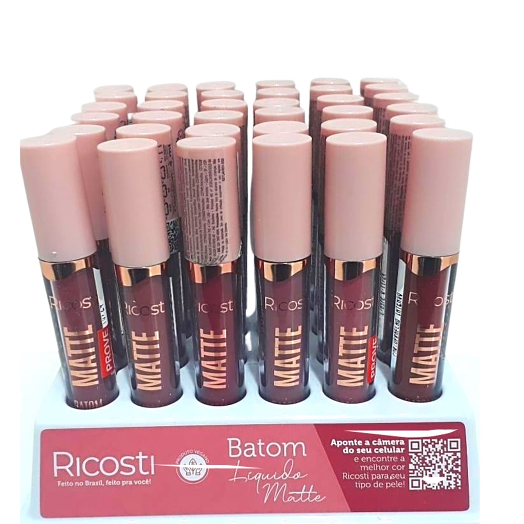 Kit 10 Batom Líquido Matte Ricosti