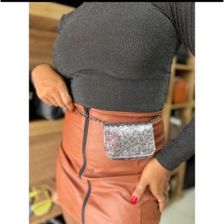 Cinto feminino pochete blogueira Bolsa de Cintura Feminina