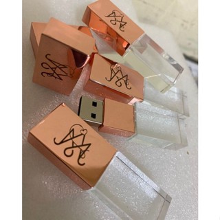 Pen drive de vidro rose personalizado 4gb/8gb/16gb/32gb