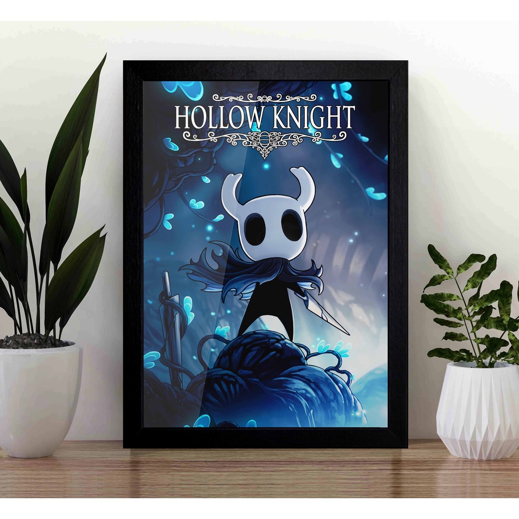 Quadro Hollow Knight A3 - com Acrilico Na Frente (Tamanho 45.5 X 33 Cm) Quadro Gamer Decorativo.
