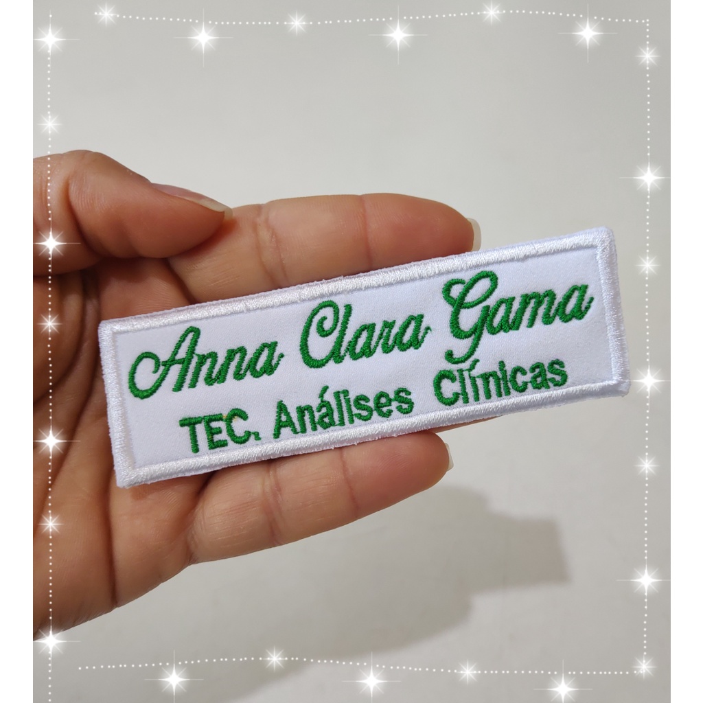 Seu Nome para Jaleco patch Termocolante em Bordado- 1 unidade / ( esse link é só o seu nome, NÃO VAI O LOGOTIPO)