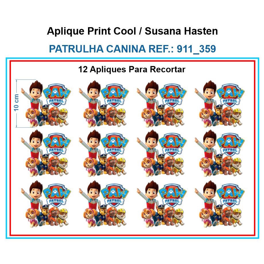 Aplique Para Roupas Patrulha Canina Patche Termocolante em Oferta na Shopee