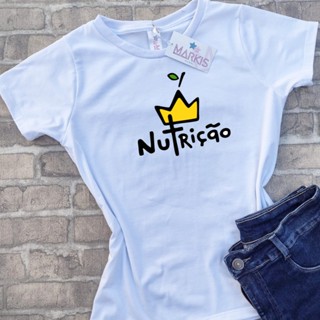 Camiseta feminina t-shirt blusa Nutrição