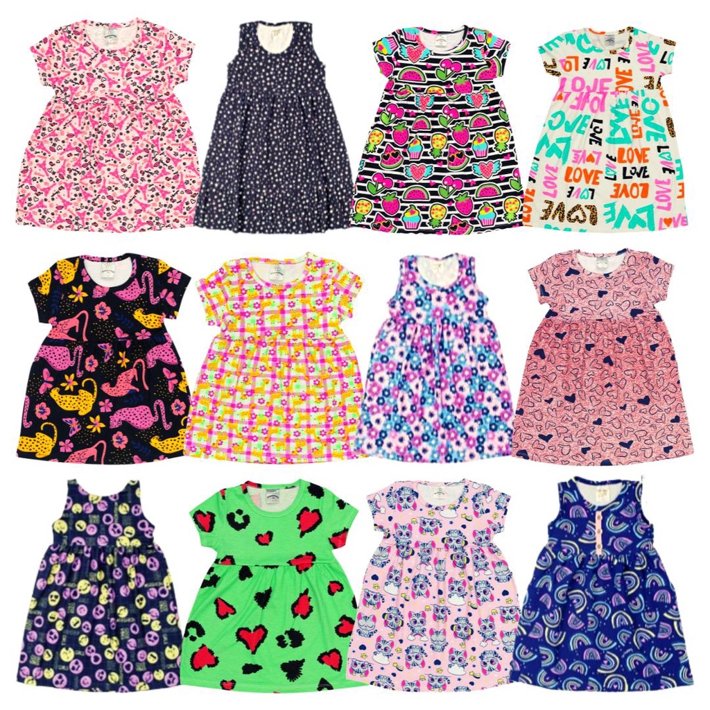 Kit 3 Vestido Infantil Menina Feminino Verão 1 ao 8