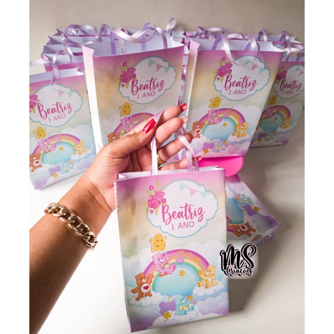 KIT 10/15/20 Sacolinhas Surpresas, Festa Ursinhos Carinhosos, Lembrancinhas, Aniversario, Personalizados.