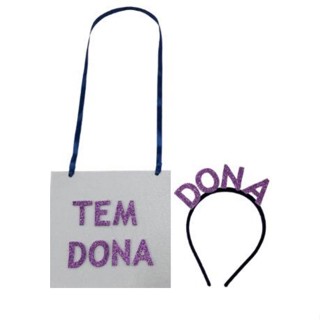 Kit Carnaval Casal Dona - Tiara E Placa (dona + Tem Dona)