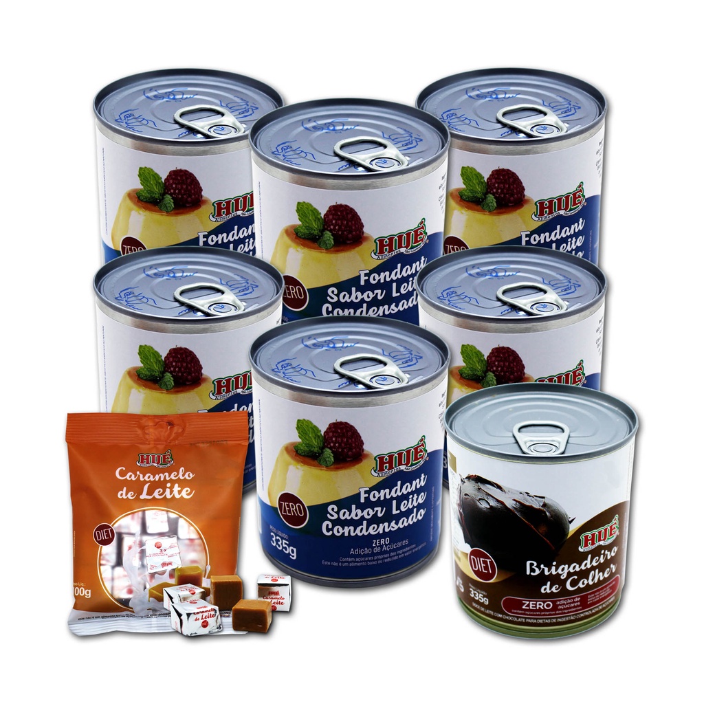 Kit Zero Hué Fondant Leite Condensado Diet  Brigadeiro Caramelo