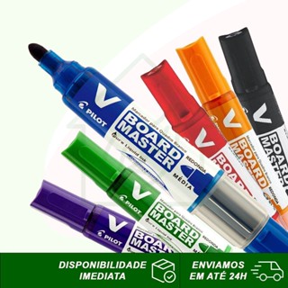 Canetão Pincel Marcador Recarregável Quadro Branco WBM-A V-Board Master Ponta Média, Refil...