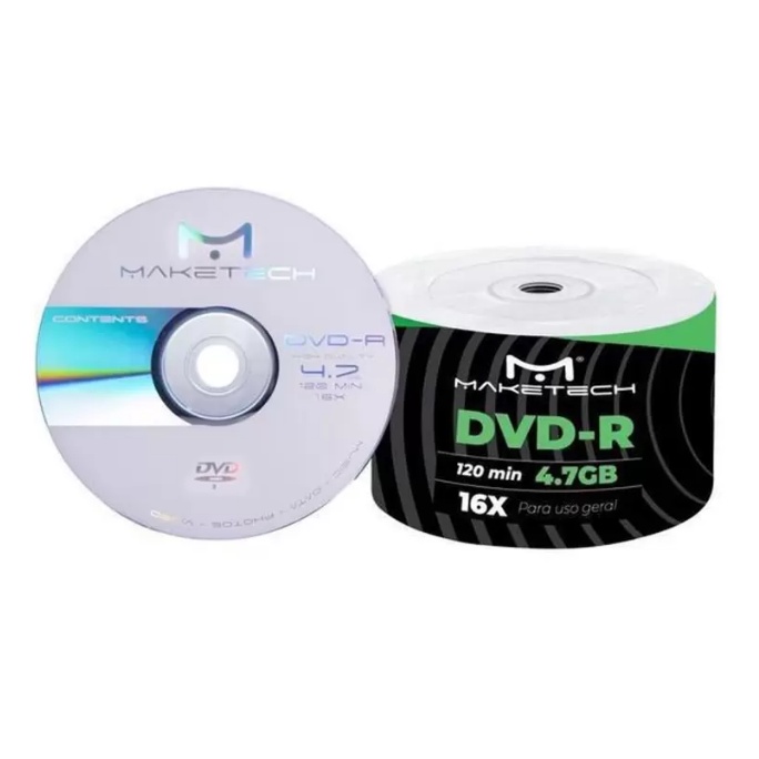 DVD-R Logo Maketech 4 7GB 120min 16x 50 Unidades