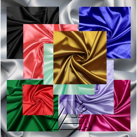 Tecido cetim liso chamoursse roupa decoração poliéster a partir de 0,50 Cm