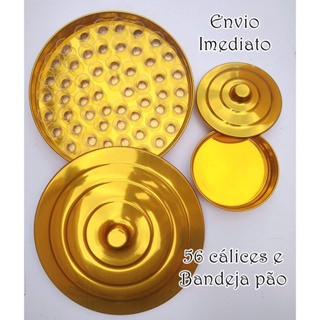 Bandeja Santa Ceia do Senhor dourada em Oferta na Shopee