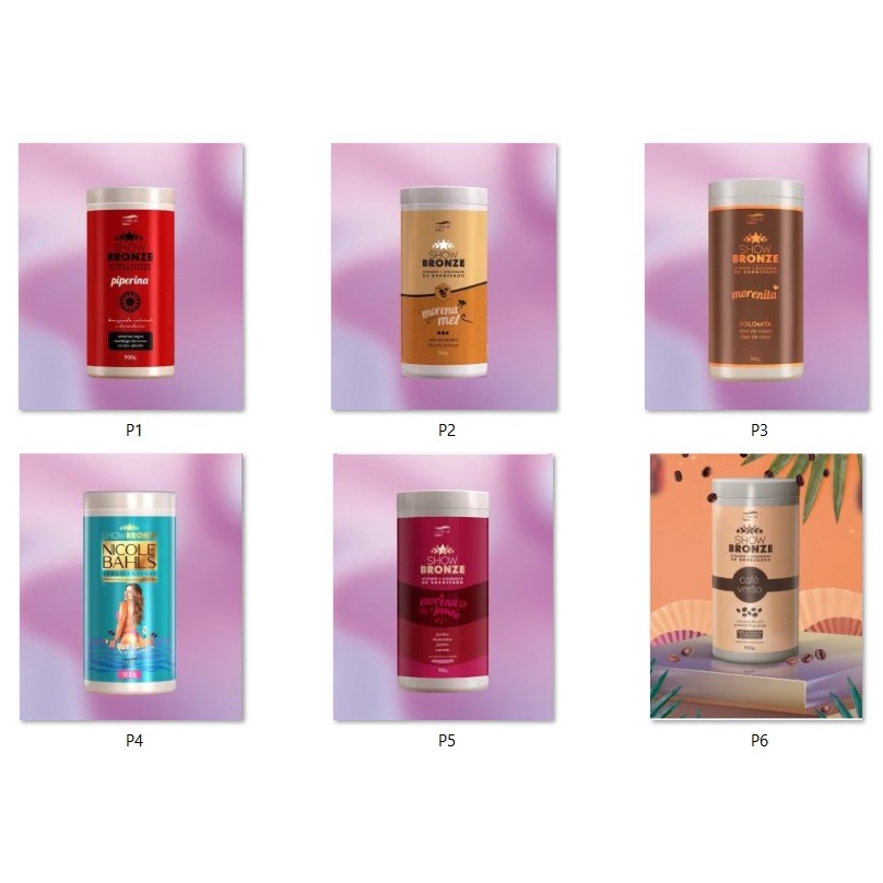 Ativadores e Aceleradores de Bronzeado 900g  Piperina - Morena Mel - Morenita - Nicole Balhs - Morena Jambo - Café Verão- Capilar Essência