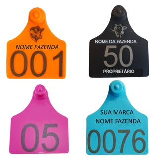 50 brincos grandes para gado bovinos personalizados com marca ou logo em Oferta na Shopee