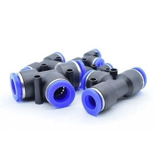 10 Conexão Pneumática Instantânea União Emenda Tee 6 MM