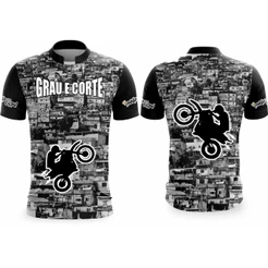 Camiseta Grau e Corte Camisa De Grau Moto Corte Masculina Estampada Motociclista Streetwear 244