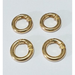 Argola Mosquetão Articulado Dourado - 4 peças - 10mm int 17mm ext