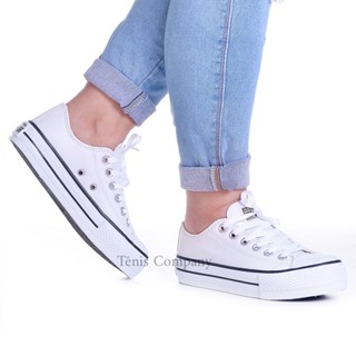 Tenis White All Star Cano Baixo Plataforma Feminina Super Versátil em Super Promoção Envio 7x Mais Rápido