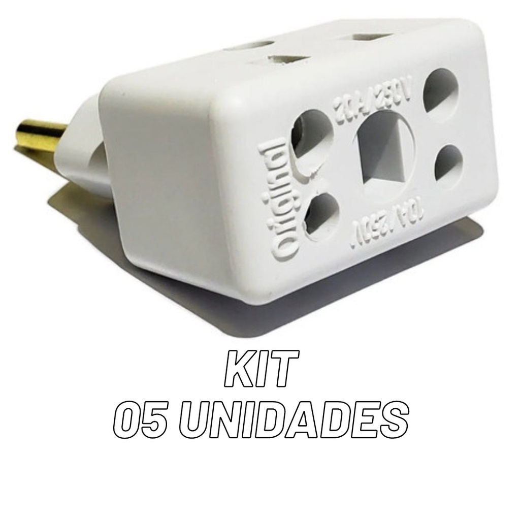 Kit 05 Tomada Adaptador 03/02 Pino Bob Esponja 10/20a Amperes Pino Fino Grosso Saida T Te Barato Lançamento Promoçao Envio Imediato Branco Maquina de Lavar Tres Dois Pino