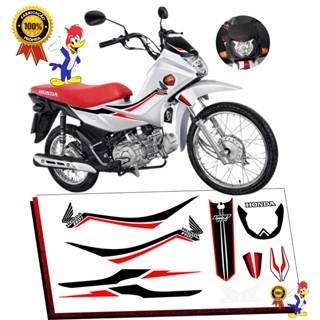 Kit Faixas Adesivos Emblemas POP 110i Esportiva 2016 a 2024 Varias Cores