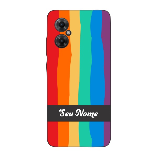 Capinha para Xiaomi Poco M4 5G Anti Impacto Personalizada - Arco Íris Colorido LGBT LGBTQIA+ com nome