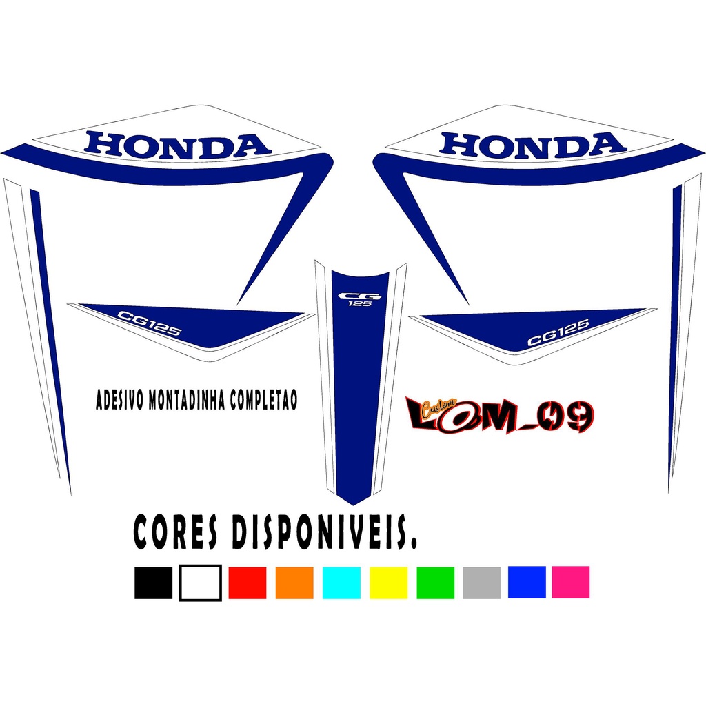 ADESIVO MONTADINHA  PARA MOTOS 125 150 HONDA  KIT ADESIVO COMPLETO FAN TITAN
